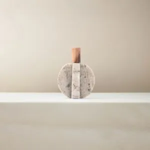 تحفة ديكور رخامية يقطين متشابك صغير - بيج وبني