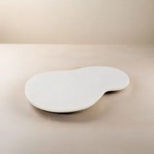 تحفة ديكور طبق رخامي الكاي - ابيض رمادي