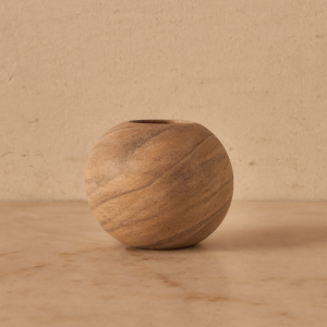 حامل شموع كروي من الحجر الرملي - بني ومتعدد الالوان