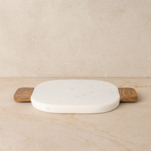 صينية تقديم رخام 22سم - ابيض ومتعدد الالوان