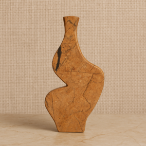 تحفة فنية من الرخام شكل ملتوي - بني ومتعدد