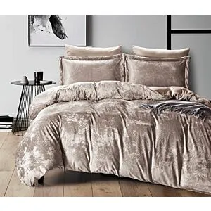 طقم لحاف مخمل جاكار كابيندا - كينغ 6 قطع - رصاصي