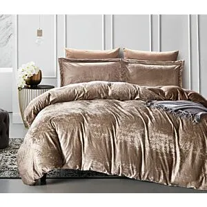 طقم لحاف مخمل جاكار كابيندا - كينغ 6 قطع - بني