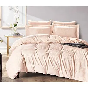 طقم لحاف مخمل جاكار كابيندا - كينغ 6 قطع - بيج