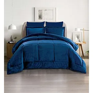 لحاف كينج ساده بطانية 3 قطع - كحلي