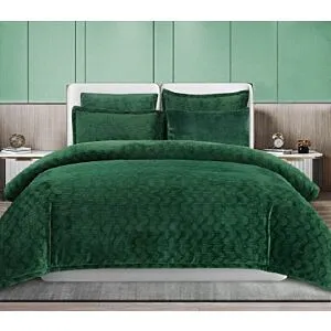 طقم لحاف كينج جاكار ريسنا فرو ساده 6 قطع - زيتي