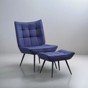 كرسي استرخاء انستازيا مع مسند أقدام - ازرق