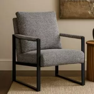 كرسي مفرد بذراعين رانو - رمادي واسود