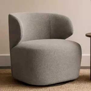 كرسي دوار ريبيل - رمادي واسود