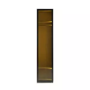 دولاب ملابس كوستا - باب و وحدتي أرفف وتعليق - رمادي واسود