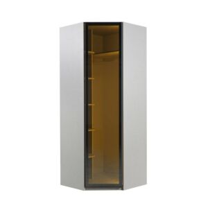 دولاب ملابس زاوية كوستا - أرفف وتعليق - رمادي واسود