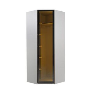 دولاب ملابس زاوية كوستا - أرفف وتعليق - رمادي واسود