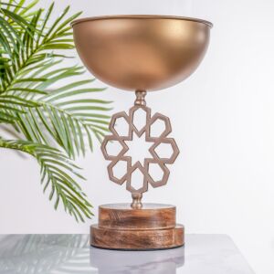 وعاء تقديم بقاعدة  لازيا مقاس كبير - نحاسي