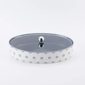 صحن تمر كبير من أثير - أزرق وفضي