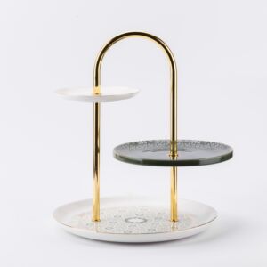 ستاند تقديم من أثير - زيتوني وذهبي