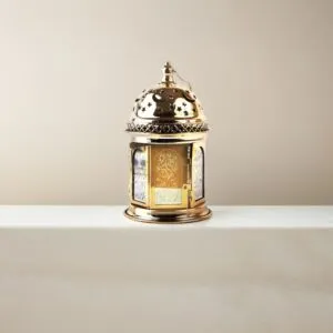 فانوس رمضان بيتير استيل لون ذهبي باضاءه LED صوت
