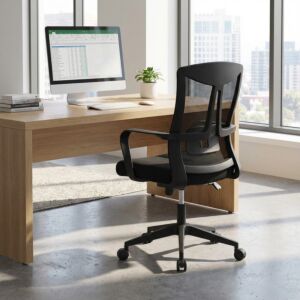 كرسي مكتب قابل لتعديل الارتفاع رومان - اسود