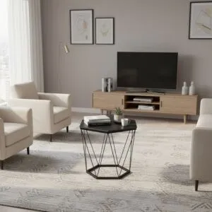 طاولة قهوة سطح سيراميك كوفينا - اسود