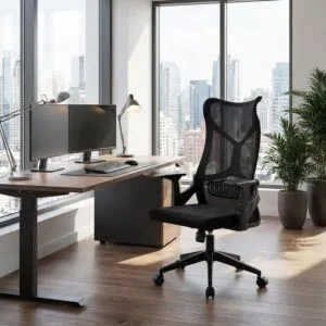 كرسي مكتب قابل لتعديل الارتفاع روكي - اسود