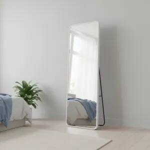 مرآة مقاومة للكسر مع ستاند غلوريا 160 سم - ابيض