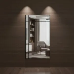 مرآة جدارية فالورا - اسود