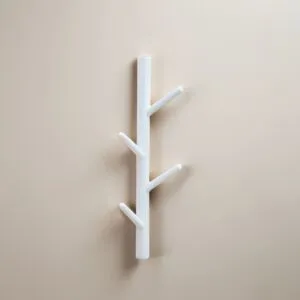 علاقة ملابس جدارية وودي - أبيض