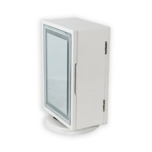 خزانة ومنظم اكسسوار مستطيل وجهين بقاعدة دوارة واضاءة ليد أبيض 