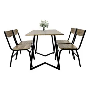 طقم طاولة طعام مع 4 كراسي روزيتان لون بيج وأسود