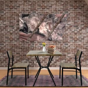 طقم طاولة طعام خشب مربعة ايليش - بني