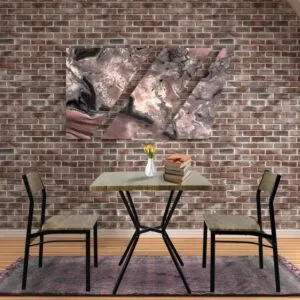 طقم طاولة طعام خشب مربعة ايليش - بني