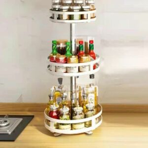 رفوف تنظيم حديد 3 دور دائرية  اللون ابيض 