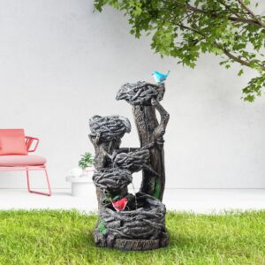 ديكور  شلال نافورة  عصافير مع العش بإضاءة ليد 