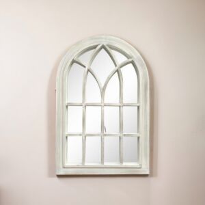 مرآة حائط شكل شباك معتق شيكالي  -  أبيض 