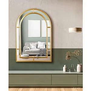 مرآة حائط مقوسة - ذهبي