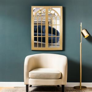 مرآة جدارية بتصميم شباك 97 سم - ذهبي