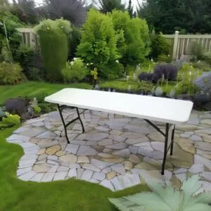 طاولة فايبر مستطيلة قابلة للطي 181x45 - أبيض