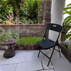 كرسي فايبر قابل للطي - أسود