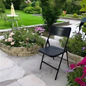 كرسي فايبر قابل للطي 46x79 - أسود