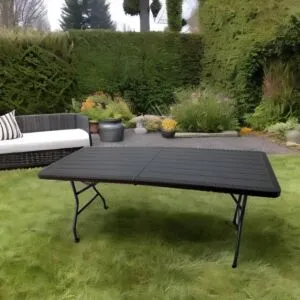 طاولة فايبر مستطيلة قابلة للطي - بني غامق