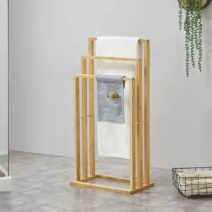 ستاند تنظيم مناشف 3 مستويات خشب - خشبي