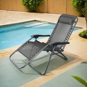 كرسي جلسة خارجية بمسند للرأس قابل للطي سبيكتر - رمادي