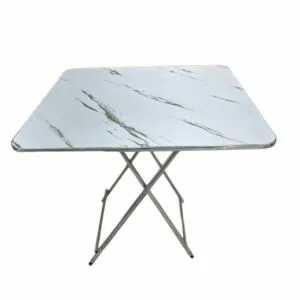 طاولة خارجية خشبية مربعة قابلة للطي متنقلة - ابيض