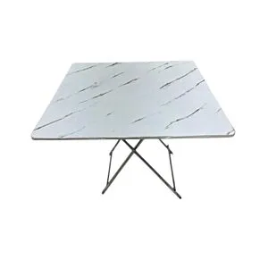 طاولة خارجية مربعة قابلة للطي متنقلة - ابيض