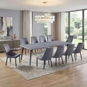 طقم طاولة طعام كايلا - 10 اشخاص - رمادي