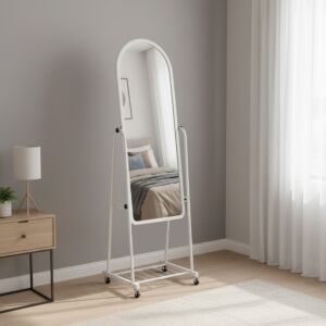 مرآة مع ستاند متحرك سبكتر - ابيض