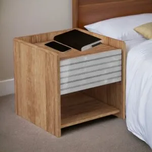 كومودينو درج ورف يالدن - خشبي ورمادي