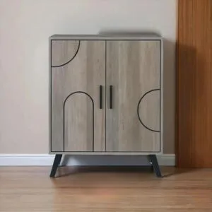 خزانة أحذية بابين خشب ماليزي ديمتري - بني