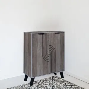 خزانة أحذية بابين خشب ماليزي - بني