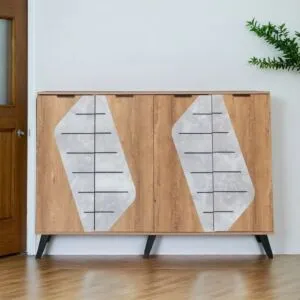 خزانة أحذية قسمين 4 أبواب مارل - بيج ورمادي