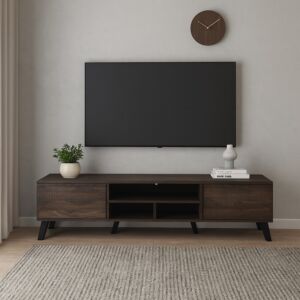 طاولة تلفزيون مستطيلة 180 سم - بني غامق